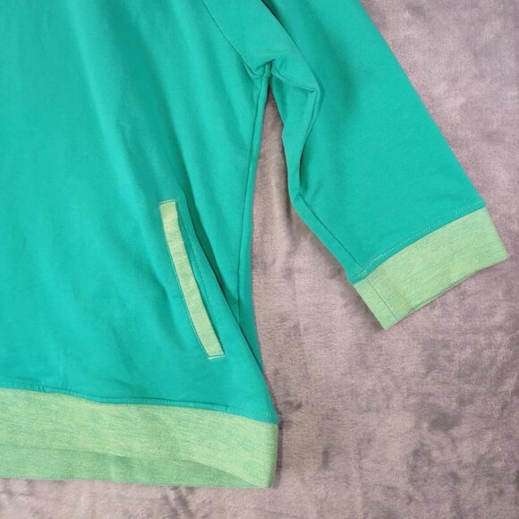 Weekends by Chico's Women's L Green 3/4 Sleeve‎ Pullover Sweatshirt Style Top - Picture 5 of 10